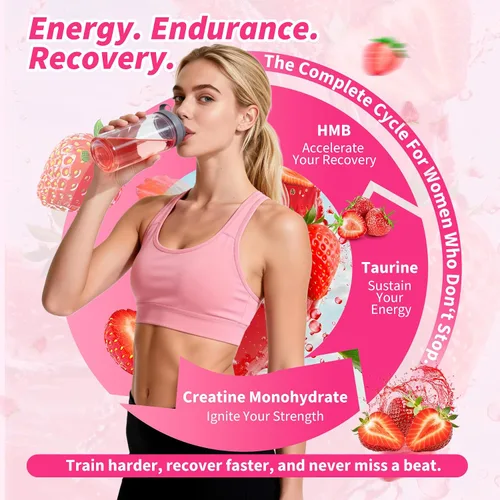 Miniatura 4 de LanranBee Creatina HMB para mujeres, 0.18 oz de creatina micronizada monohidrato en polvo con colágeno suplemento para el entrenamiento para apoyo