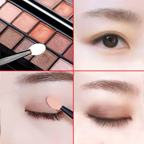 Miniatura 6 de Akstore Aplicador de esponja desechable de doble cara para sombra de ojos, brochas de maquillaje (30PCS-negro)