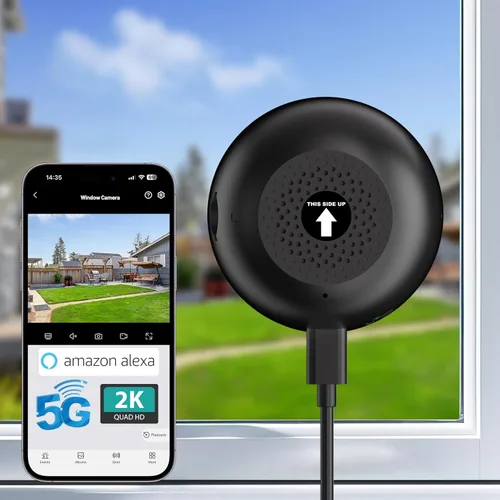 Miniatura 10 de Cámara de ventana 2K, cámara domo WiFi 5G y 2.4GHz para interiores para seguridad en el hogar con visión nocturna a todo color, detección humana