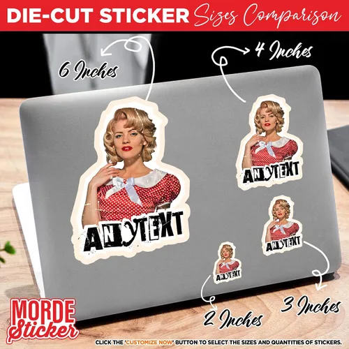 Miniatura 5 de Calcomanías personalizadas de foto retro con diseño vintage de rostro con nombre, impermeables, de vinilo, para laptop, botella de agua, autos