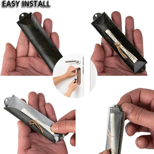 Miniatura 4 de Mezuzah - Juego de 3 mezuzá judía con bendición de casa en inglés/hebreo, cajas de metal con pergaminos no kosher, oro, plata, bronce
