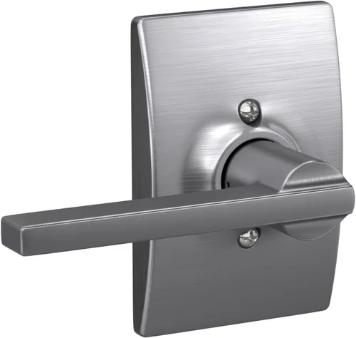 Miniatura 3 de Schlage F10 LAT 626 CEN Latitude - Manilla de puerta con moldura Century, cerradura de paso para pasillo y armario, cromo satinado