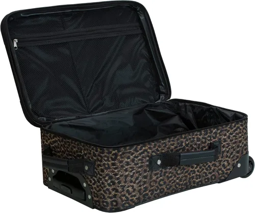 Miniatura 4 de Rockland Vara Softside - Juego de maletas verticales para equipaje de 3 piezas, Leopardo