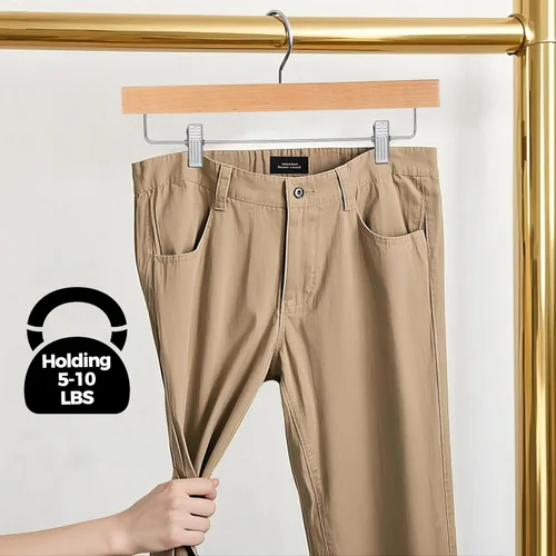 Miniatura 5 de Quality Hangers Perchas de madera para pantalones, paquete de 20 ganchos giratorios para ropa, falda de madera de loto, pantalones, pantalones