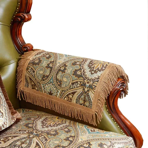 Miniatura 14 de Fundas de lujo para reposabrazos de sofá, fundas antideslizantes para reposabrazos de silla reclinable, fundas protectoras de cuero para Sbdb-café