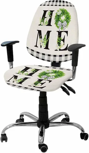 Miniatura 9 de Fundas elásticas para silla de oficina con diseño de pájaros morados, 2 piezas, suave, decorativo, protector para silla de escritorio, protector