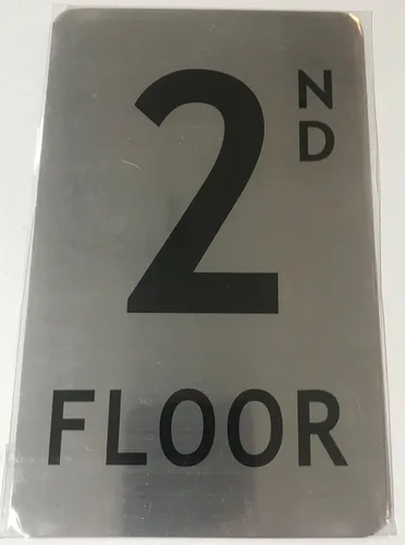 Miniatura 4 de Signo de piso 2º (cepillo de aluminio, 5X8)-La línea Mont Argent.