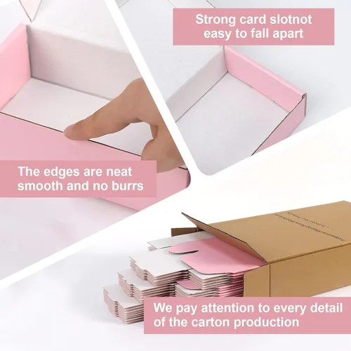 Miniatura 7 de Paquete de 30 cajas de envío pequeñas de 6 x 4 x 1.6 pulgadas, cajas de cartón corrugado rosa para embalaje, envío y correo para pequeñas empresas