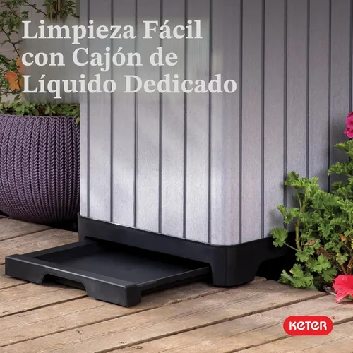 Miniatura 9 de Keter Rockford - Bote de basura de resina de 38 galones para cocina al aire libre con tapa y bandeja de goteo para una fácil limpieza, perfecto