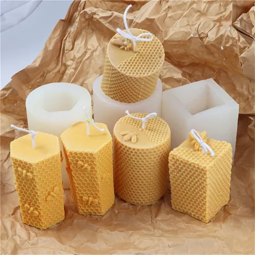 Miniatura 6 de Molde de silicona para vela de abeja en relieve, aroma de nido de abeja, jabón, yeso, herramientas de resina, colmena 3D, perfumada, manualidades