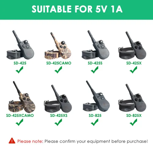 Miniatura 2 de Mrgru Cable cargador de repuesto compatible con SportDOG SD-425 SD-425S SD-425CAMO SD-825 Adaptador de cable de alimentación de entrenador remoto