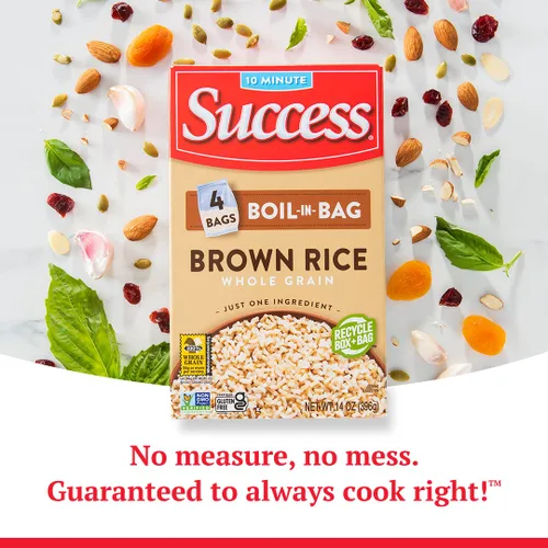 Miniatura 4 de Success Arroz hervido en bolsa, arroz integral, comidas de arroz rápidas y fáciles, caja de 14 onzas