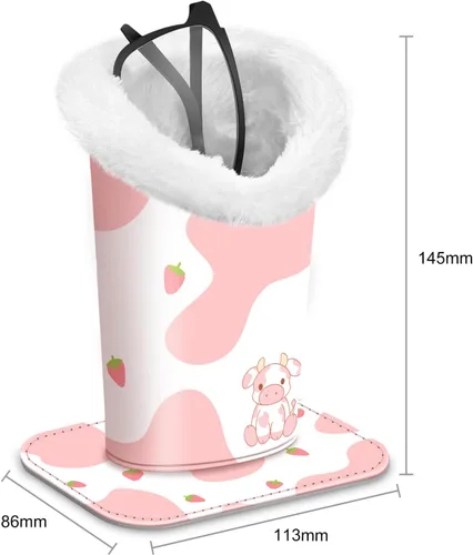 Miniatura 9 de Fintie Soporte para anteojos forrado de felpa con base magnética, estuche de cuero vegano prémium para lentes