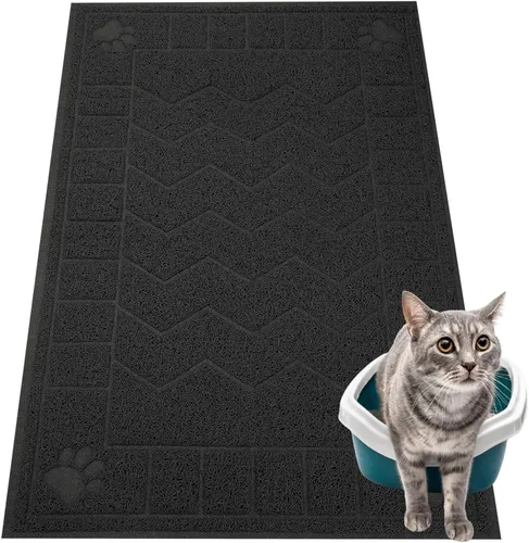 Miniatura 16 de Alfombrilla de Arena para Gatos, Alfombrilla Atrapa Arena Suave para las Patitas del Gatito, Alfombrilla para Caja de Arena de Gatitos de 47" x 35