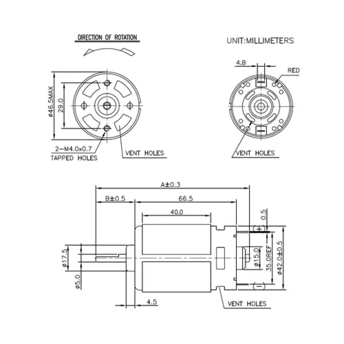 Miniatura 7 de Motor 775 DC 12V-24V DC Motor de alto par D C M otor 10000-20000 RPM Rodamientos de bolas dobles Ruedas eléctricas silenciosas Actualización