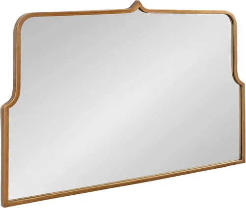 Kate and Laurel Gezella Glam - Espejo de pared de arco ancho festoneado, 38 x 24, dorado envejecido, impresionante espejo decorativo glamoroso con