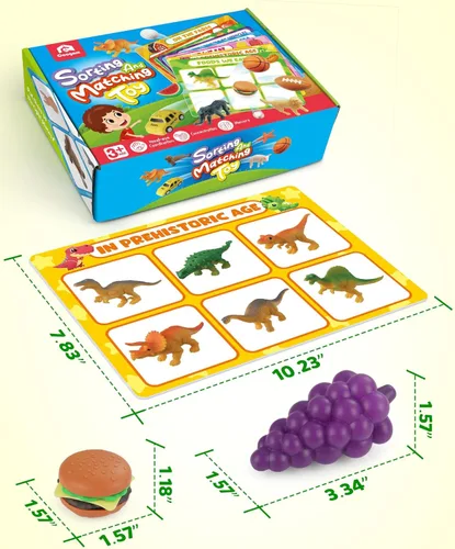 Miniatura 7 de Coogam Juguete de clasificación para niños pequeños, animales, dinosaurios, frutas, vehículos, alimentos, peces, bolas, juego de granja, juego