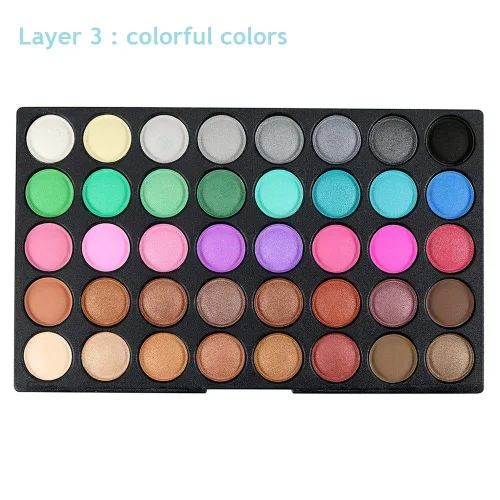 Miniatura 7 de VERONNI Mini paleta de sombras de ojos de 120 colores vivos, mate y brillante, juego de maquillaje profesional de 3 capas brillantes y cálidas