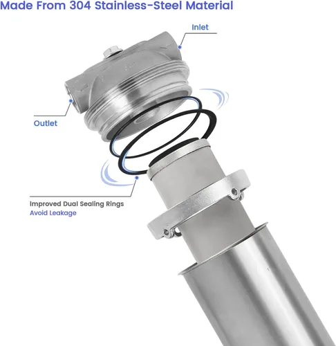 Miniatura 2 de (BUS-20-3/4NPT) Carcasa de filtro de agua de acero inoxidable 304 de 20 pulgadas para longitud de 19-3/4 a 20 pulgadas, cartucho OD de 2.5 a 3