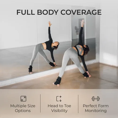 Miniatura 6 de Fab Glass and Mirror Espejo grande de gimnasio para gimnasio en casa, 48 x 32 pulgadas, montaje en pared de vidrio recocido ultra transparente