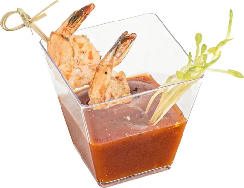 Miniatura 8 de Restaurantware - Tazas Kova de 5 onzas, 100 tazas cuadradas medianas para aperitivo: duradero, desechable, taza de parfait de plástico transparente