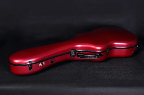 Miniatura 13 de Crossrock Air Carbon - Funda para guitarra clásica 4/4, carcasa rígida de fibra de carbono 100% con mochila y funda protectora, color rojo