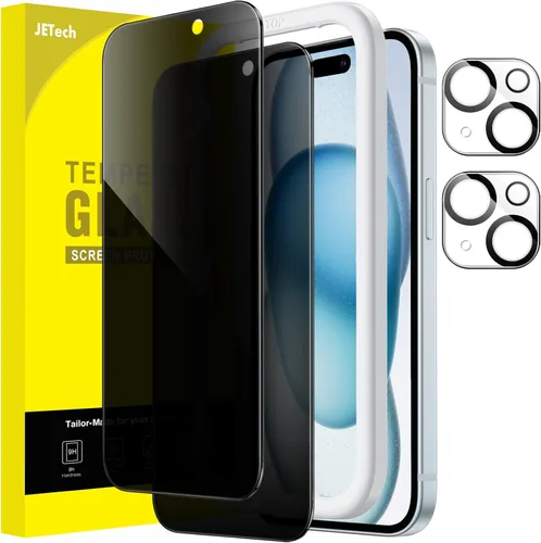 Miniatura 14 de JETech - Protector de pantalla de privacidad para iPhone 17 Pro de 6,3 pulgadas con protector de lente de cámara, película de vidrio templado