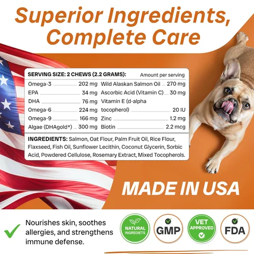 Miniatura 5 de PawfectCHEW Aceite de pescado Omega 3 para perros, alivio de alergias, salud de las articulaciones, alivio de picazón, desprendimiento, suplemento