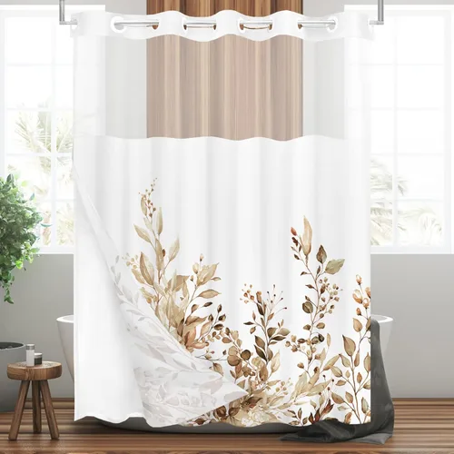 Miniatura 99 de Tititex Spun Sugar - Juego de cortinas de ducha de eucalipto azul claro, hojas de acuarela brillantes en la parte superior, decoración floral