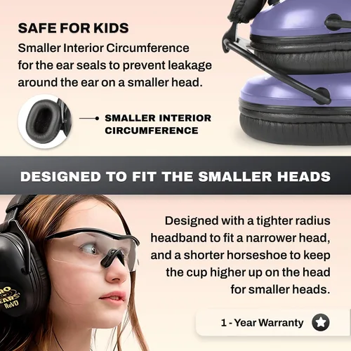 Miniatura 4 de Pro Ears ReVO - Orejeras electrónicas, orejeras de protección auditiva de tamaño infantil, NRR 25, placa de circuito doble, tecnología exclusiva DLSC