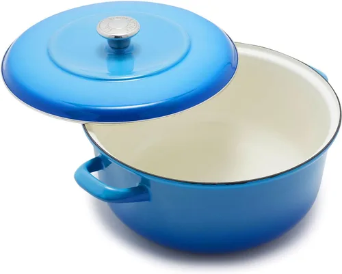 Miniatura 13 de Merten & Storck - Olla holandesa redonda de 7 cuartos con tapa, olla de hierro esmaltado fabricada en Europa, apta para inducción y todas las Gris