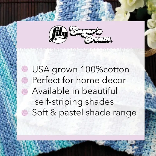 Miniatura 6 de Lily Sugar N Cream - Ovillos de hilo negro - 1 paquete de 14oz/400g - Algodón - #4 Mediano - 640 metros - Para tejer/croché