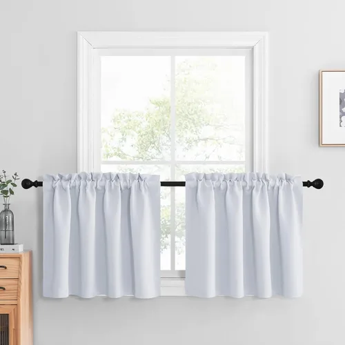 Miniatura 27 de NICETOWN Cenefas de Ventana Opacas con Aislamiento Térmico para Guardería - Paneles de Cortina con Bolsillo para Barra de Decoración del Hogar