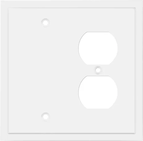 Miniatura 60 de Henne Bery Placa decorativa de pared con borde moderno, tapa de tomacorriente para cubrir enchufe, aleación de zinc maciza duradera