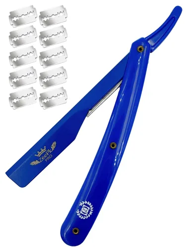 Barbero Cuchilla Navaja Navaja - Cuchillas de afeitar rectas, sin afeitar, afeitado clásico, acero inoxidable (soporte para maquinilla de afeitar