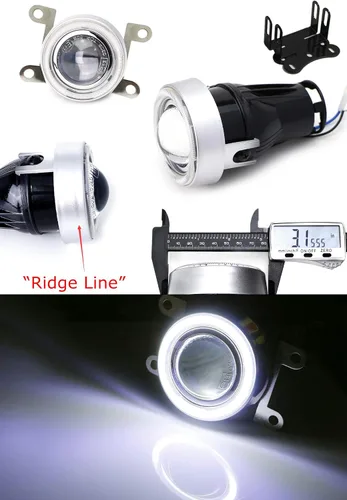 Miniatura 2 de iJDMTOY OEM reemplaza xenón blanco LED halo Angel Eyes proyector lente retrofit faros antiniebla compatibles con Honda Civic Sedan/Coupe/Hatchback