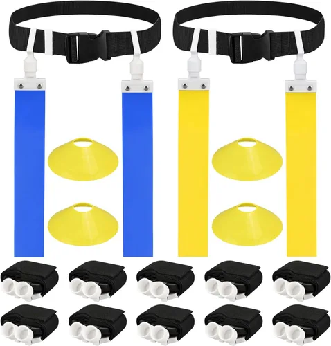DkOvn Cinturón de Fútbol Americano con Banderas, 2 piezas, Cinturón Ajustable de Fútbol Americano con Cinturón y Banderas, para Jóvenes, Adultos