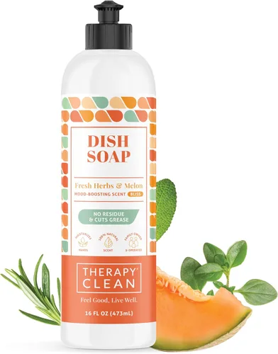 Miniatura 10 de Therapy Clean - Jabón para platos, fragancia 100% natural, líquido para lavar platos a base de plantas (Sal marina y eucalipto (calma y calma), 16