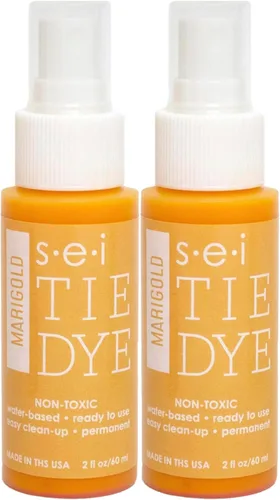 Miniatura 64 de S.E.I. Botella de spray de teñido anudado de caléndula: 2 oz. Spray de tinte de tela no tóxico, tinte permanente para ropa DIY, One Step