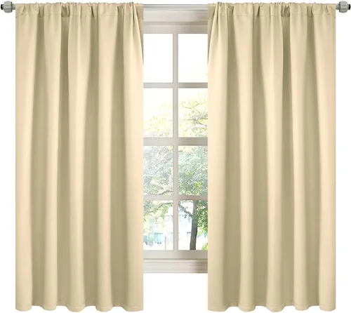 Miniatura 27 de LA PALMA Cortinas opacas con bolsillo para cortinero para sala de estar, bloqueo de luz, aislamiento térmico, reducción de ruido, cortinas