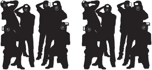 Beistle Recortes Paparazzi – Fondo de pared de plástico transparente impreso fino para fotógrafos de Hollywood para decoración de pared de premios,
