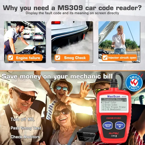 Miniatura 6 de Autel MaxiScan MS309 Can OBD-II Escáner de código de diagnóstico