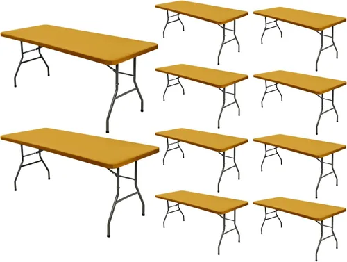 Miniatura 9 de Pack de 6 manteles de picnic elásticos ajustados para mesas rectangulares de 6 pies, impermeables, lavables, de spandex para patio, plegables