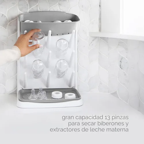 Miniatura 3 de Ubbi Estante de secado vertical para biberones, organizador de secado para encimera de ahorro de espacio, gris