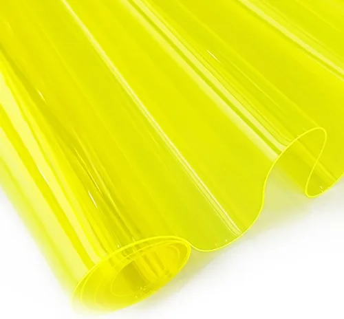 Miniatura 6 de XHT 30x135cm Vinilo de PVC transparente, 0.4mm Lámina de neón de color sólido resistente al agua, tela super transparente con espejo para hacer