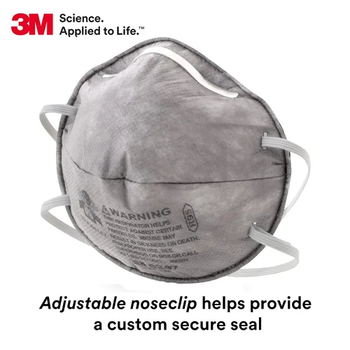 Miniatura 5 de 3M Respirador de partículas 8247, paquete de 20, R95, aprobado por NIOSH, alivio de vapor orgánico de nivel de molestia, correa cómoda trenzada