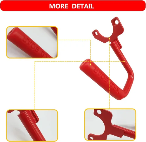 Miniatura 3 de Barras de Agarre Frontales de Acero para 1997-2006 Jeep Wrangler TJ, 97-06 Jeep Wrangler TJ de 2 y 4 Puertas, Barra de Agarre Super Duty, Rojo