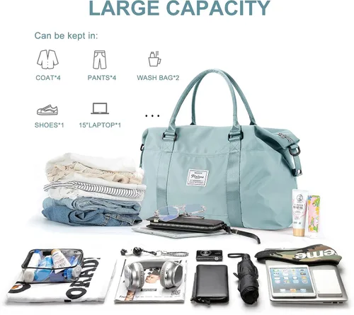 Miniatura 3 de Bolsos de viaje para mujer, para llevar en el fin de semana, bolsa de gimnasio deportiva, bolsa de entrenamiento, para pasar la noche y colgar al