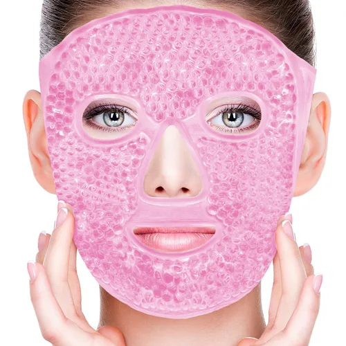 Miniatura 17 de Máscaras faciales frías, máscara facial de hielo, compresa fría y caliente, ojeras, hinchazón, migrañas y dolor de cabeza, enfriamiento