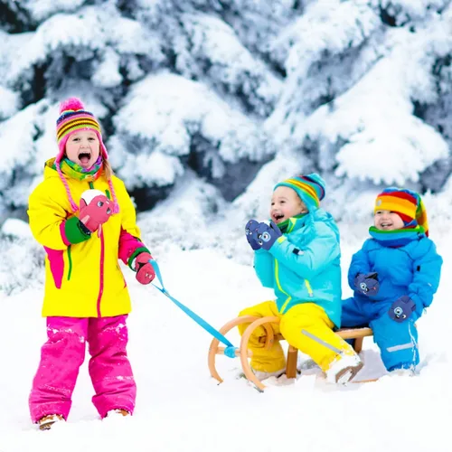Miniatura 6 de MoKo Manoplas de esquí para niños, guantes impermeables y resistentes al viento para niñas y niños, guantes térmicos de invierno para nieve